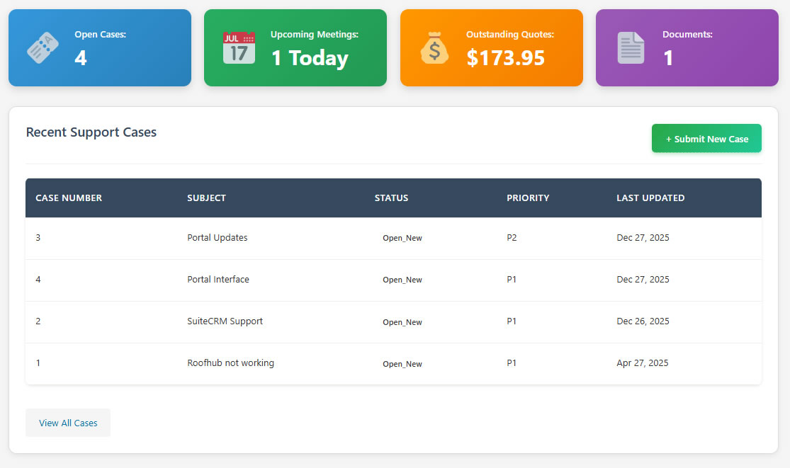 Altius Portal Dashboard